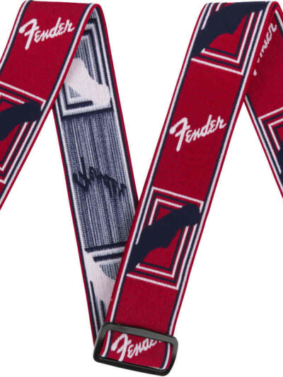 Fender Weighless Monogram Strap Red/Whit