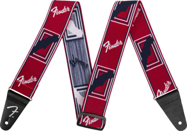 Fender Weighless Monogram Strap Red/Whit