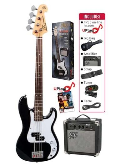 SX SB2SK34B 3/4 Bass Guitar Pack